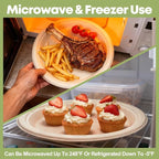 W&Y paper plates 9 Inch Disposable Paper Plates [100 Pack] - Heavy Duty Dinner Plates, Leak Proof & Microwave Safe, Cut Resistant & Compostable for Parties, Weddings, Catering Events