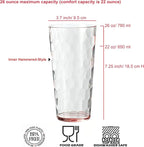 KOXIN-KARLU Mixed Drinkware 26-ounce Plastic Tumbler Acrylic Water Glasses, set of 6 Coral Pink