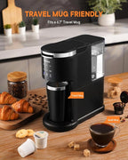 SHARDOR 3 in 1 Coffee Maker, K Cup Coffee Maker Compatible with Ground Coffee & Teas, Single Serve Coffee Machine, 6–14oz Brew Sizes, 40oz Detachable Water Reservoir, Descale Settings, Black