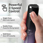 Zulay Kitchen Rechargeable Milk Frother Handheld Lux - Powerful 2-Speed Motor, Waterproof, 2000mAh Battery - Drink Mixer for Latte, Cappuccino, Matcha & Protein Powder - Lux Galaxy