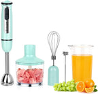 Immersion Hand Blender, ISILER 5-in-1 500-Watt Multi-Purpose Stick Blender with 860ml Food Chopper, 600ml Container, Milk Frother, Egg Whisk, 8-Speed for Puree Infant Food Smoothies Soups