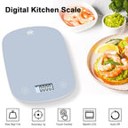 QP Digital Food Scale, 11lb Digital Kitchen Scale, 1g High Accuracy Meat Scale, 6 Units, Cooking Scale with Hook, Ultra Slim Kitchen Weight Scale, Touch Control, Tare Function, Auto Off, LCD Display