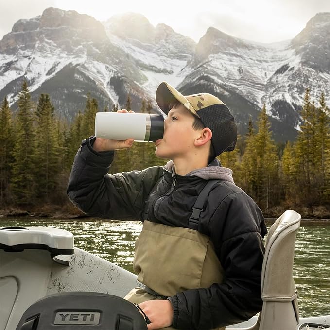 YETI Rambler 12 oz Travel Bottle, Stainless Steel, Vacuum Insulated with Leakproof Commuter Cap, Blue Camo