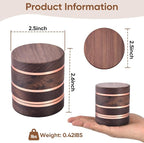 2.5" Manual Spice Grinder, Walnut Wood & Aluminum Seasoning Mill for Dry Spices, Compact Handheld Kitchen Tool (Wood Color)
