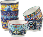 Glowworm Ramekins Oven Safe, 4 Oz Ceramic Creme Brulee Ramekins Set of 6, Souffle Dishes Pudding Custard Cups for Baking, Oven & Dishwasher Safe, Bohemian