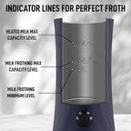 Zulay 4-in-1 Milk Frother and Steamer - Automatic Hot and Cold Foam Maker with Auto Shut Off & Temperature Control for Coffee, Latte, Cappuccino, Hot Chocolate - Navy