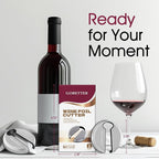Gobetter Wine Foil Cutter Tool, Premium Stainless Steel Bottle Top Seal Opener & Neck Label Remover for Wine Lovers, 4 Count