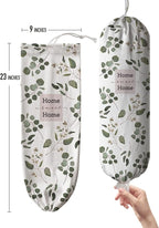 Hglian Grocery Bag Storage Dispenser,Eucalyptus Leaves Plastic Bag Holder,Garbage Shopping Trash bags Carrier Organizer,Farmhouse Sweet Home Kitchen Decor,Gifts for Women Grandma Mom