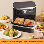 BYKITCHEN Air Fryer Liners for Ninja Foodi DZ071 7-QT/ 11-QT/Instant 9 Qt DualZone FlexBasket Airfryer, 100pcs Small Air Fryer Dual Liners & 50pcs Large Papers for 7-qt/11-qt Megazone