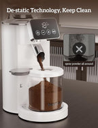 Neretva Espresso Grinder, 2 in 1 Professional Coffee Bean Grinder Stainless Steel Suit 51~58mm Portafilter Burr Coffee Grinder 30 Precise Setting&Anti-Static for Espresso/French Press/Drip/Moka-White