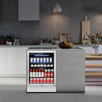 Tylza 24 Inch Beverage Refrigerator, 190 Can Capacity, Glass Door, Advanced Cooling Tech, Ideal for Beer, Soda, or Wine, Quiet Operation