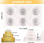 Sakolla 2 Pack 3 Tier Mini Cake Molds, 6 Cavity Silicone Cake Molds for Baking Cake Pop, Cakesicle, Brownie and Mousse (Confetti)
