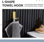 APLusee Brushed Gold Bathroom Towel Hooks 2 Pack, 304 Stainless Steel Robe Hooks for Bathroom Kitchen Garage, Wall Mounted