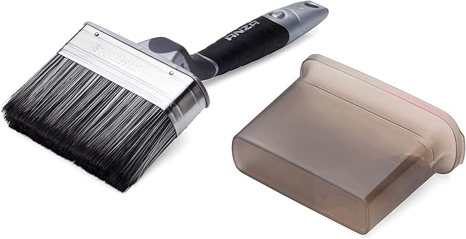 Anza ® | Angled Outdoor Paint Brush | Ergonomic swan Neck Handle for Comfort in use I Made with Highly Durable Materials I Professional Finish & Suitable for Various Surfaces | 4,7" x 2,5"