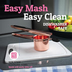 PriorityChef Large 15oz Potato Ricer, Heavy Duty Stainless Steel Potato Masher and Ricer Kitchen Tool, Press and Mash Kitchen Gadget For Perfect Mashed Potatoes - Everytime, Rose Gold and Black