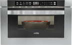 KoolMore 24 Inch Stainless-Steel Microwave Drawer with 1.2 cu. ft. Capacity, 1000W Power with 10 Custom Cooking Levels, Memory, and Timer Functions, Wall-Mounted with Flat Bottom (KM-MD-1SS)