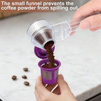 Palksky Coffee Scoop & Funnel for Reusable K Cup Refillable Coffee Pods, 2 Tablespoon Slide Coffee Measuring Funnel Scooper,1PCS - Transparent
