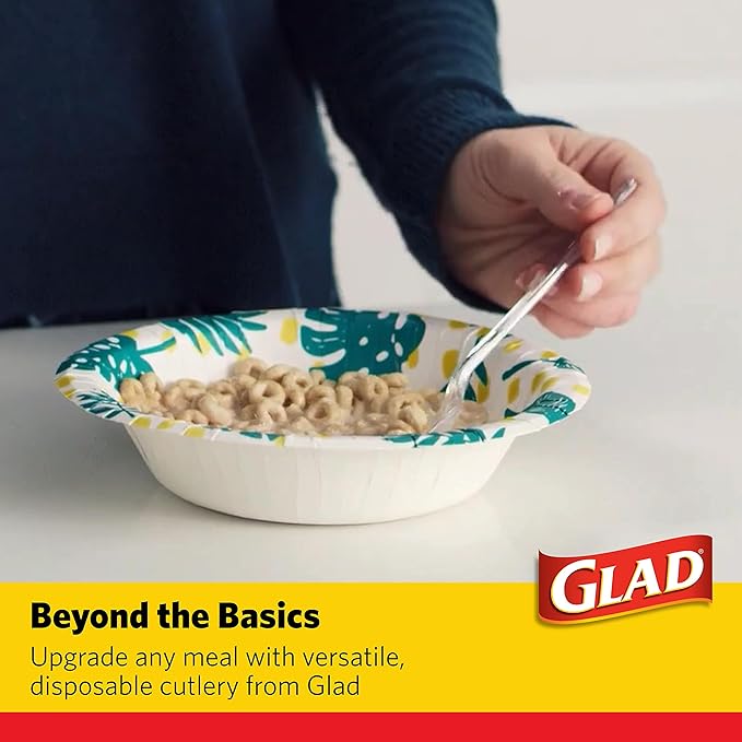 Glad Premium Assorted Plastic Cutlery | Clear Extra Heavy Duty forks, Knives, And Spoons | 150 Piece Set of Disposable Party Utensils, and Sturdy Cutlery - 6 Pack