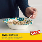 Glad Premium Assorted Plastic Cutlery | Clear Extra Heavy Duty forks, Knives, And Spoons | 150 Piece Set of Disposable Party Utensils, and Sturdy Cutlery - 6 Pack