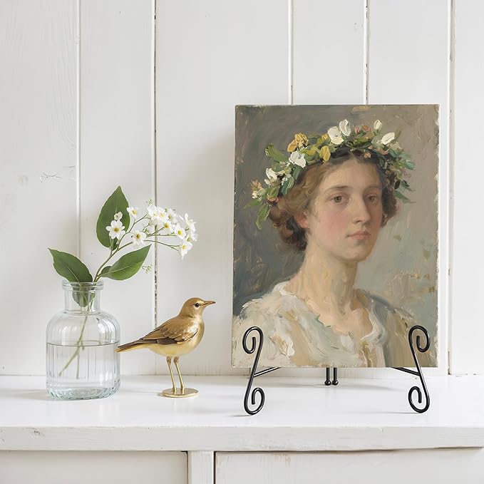 Easel Stand, 12 Inch Plate Stand, 2 Pack Metal Plate Holder for Display, Iron Plate Stands for Picture Frame Record Album Collectibles