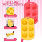 Fruit Theme Silicone Molds for Candy Making, 2 Pack Strawberry & Lemon Gummy Molds Set, Non-Stick 6-Cavity Fruit Snack Molds for Chocolate, Jelly, DIY Kitchen Baking Supplies