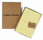 Solino Home Yellow Napkins Set of 4 - Cotton Linen Hemstitch Dinner Napkins Cloth 20 x 20 Inch - Handcrafted and Machine Washable