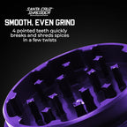 Santa Cruz Shredder Metal Herb Grinder Knurled Top for Stronger Grip 3-Piece Large 2.7" (Purple)