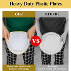 Goodluck 100PCS Gold Plastic Plates, 10.25 Inch Dinner Plate with Gold Rim, Heavy Duty Disposable Plastic Plates for Party, Wedding, Birthday & Daily Use