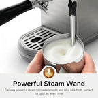 HIBREW H10B - Professional Espresso Machine - Cappuccino Maker with Milk Frother, Adjustable Temperature & Cup Volume, with Display, Pressure Gauge & Stainless Steel Body