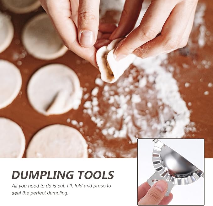Dumpling Tool Set Stainless Steel 5pcs Dumpling Mold Cutter and Stuffing Spoon Kit for Kitchen Utensils Food-grade Cooking Gadget