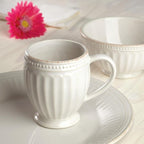 Lenox 895722 French Perle Groove Mugs, Set Of 4