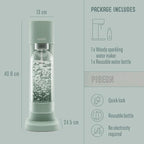 Mysoda Woody Soda Streaming Machine - Silent Carbonated Water Machine Robust Long-Lasting Aluminium Soda Maker - With 1L Water Bottle - Without CO2 Cylinder - Pigeon