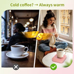 VOBAGA Coffee Mug Warmer for Desk with Auto Shut Off & 3-Temp Settings, Coffee Cup Warmer Galentines Day Gift Home Office Accessory, Perfect for Coffee, Tea, Milk (No Mug)