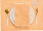 Solino Home Linen Napkins Set of 4-100% Pure Linen Peach Dinner Napkins Cloth 20 x 20 Inch for Valentines - Fete, Handcrafted and Machine Washable