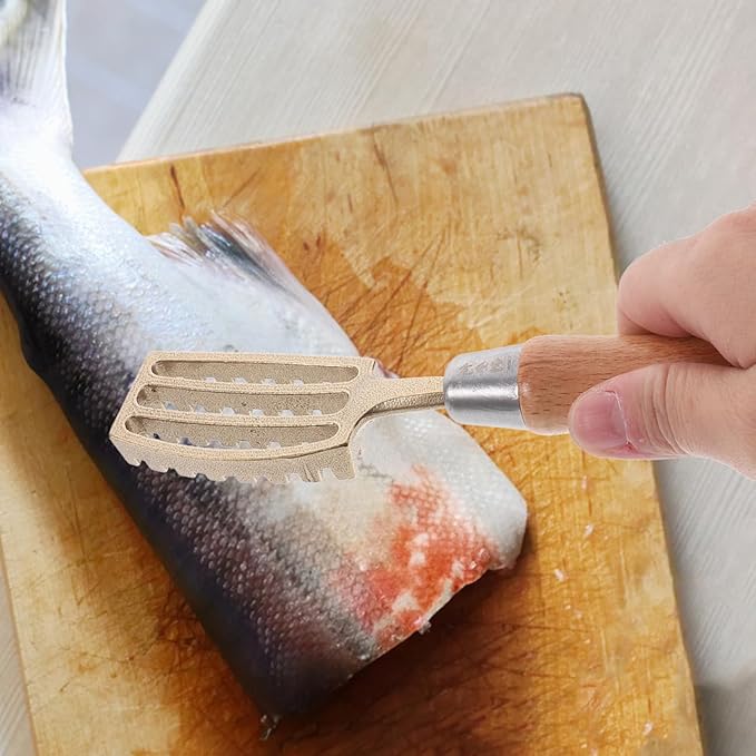 Ciieeo Fish Scale Planer 8.26In Manual Fish Scaler Scraper Tool Stainless Steel Seafood Cleaning Gadget for Home Kitchen