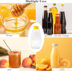 80 Pack 16oz Clear Food Grade Plastic Honey Bottles, Refillable Squeeze Honey Jars with Flip-Top Lids, Leakproof Honey Dispenser Containers for Storing and Dispensing
