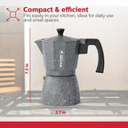 Holstein Housewares - 6 Cup Aluminum Stovetop Espresso Maker and Moka Pot - Great Tasting Traditional Espresso Coffee, Italian and Cuban Café Brewing in Minutes, Silver