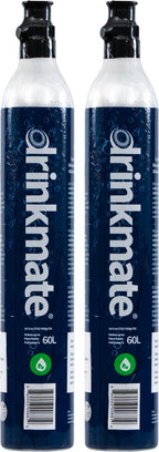 Drinkmate Threaded 60L CO2 Exchange Carbonation Cylinders, Compatible w/SodaStream (Screw-In), Aarke, Ninja Thirsti, 14.5 Oz, Cartridge Gas Canister Refill (Set of 2)