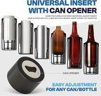 Frost Buddy Universal Can Cooler - Fits all - Stainless Steel Can Cooler for 12 oz & 16 oz Regular or Slim Cans & Bottles - Stainless Steel