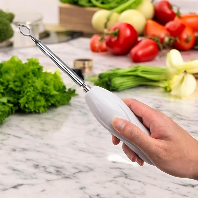 Zucchini Corer Tool Portable Vegetable Corer Cordless, Electric Scraping Scale Machine Scraper With 2 Cutter Head, Stainless Steel Rechargeable Fruit Digging, Professional Remover Tool Veggie Drill