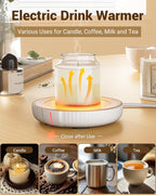 HouseGem Large Candle Warmer Plate - Coffee Cup Mug Warmer for Desk, Candle Melter, Electric Mug Heater for Beverages, Milk & Tea, Coffee Accessories Ideal Gifts Keep Cup Warm (White)