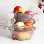 AJIODA Stainless Steel Mesh Colander Strainer Basket, 2.5 Quart Fine Mesh Net Colander with Heavy Duty Handles & Wide Rim & Resting Feet for Strain, Drain, Rinse, Fry, Steam or Cook Vegetables & Pasta
