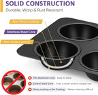 E-far Non-stick Muffin Pan Set of 2, 6-Cup Muffin Cupcake Pan Tin for Oven Baking, Easy Release & Clean, Regular Size - 11.44 x 7.12 x 1.25 Inch