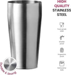 Expert Cocktail Shaker Home Bar Set - 14 Piece Stainless Steel Bar Tools Kit with Shaking Tins, Flat Bottle Opener, Double Bar Jigger, Hawthorne Strainer, Shot Glasses, Bar Spoon, and 6 Pour Spouts.