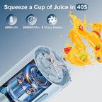 Portable Personal Blender for Fresh Juice, Shakes and Smoothies - 16 Oz Mini Small Blender Bottle Cup with 6 Blades, USB Rechargeable, BPA Free for Kitchen, Travel, Office, Gym