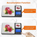 KUAIVO 0.001oz/33lbs Dual Platform Food Kitchen Scales Digital Weight Grams and Ounces, Two Precisions Kitchen Scale for Sourdough Bread, Baking and Cooking with 7 Units Tare, Accumulation Functions