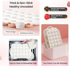 Silicone Muffin Pans With Metal Reinforced Frame - 24 Cups Durable Silicone Baking Pan for Muffins, Cupcakes, BPA Free and Dishwasher Safe - Beige with Rainbow Spots, Set of 2