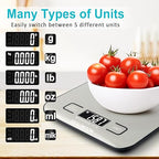 Food Scale Kitchen-Scale 11lb/5kg Food Scale for Kitchen Stainless Steel LCD Display Tare Function (g/oz/ml) for Meal Prep Coffee (Batteries Included)