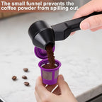 Palksky Coffee Scoop & Funnel with Fill Press1PCS (Black)
