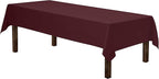 Gee Di Moda Rectangle Tablecloth - 60 x 126 Inch Burgundy Table Cloth for 8 Foot Rectangle Tables - Heavy Duty Washable Fabric - for Holiday Party, Dinner, Weddings, Baby Shower & Events